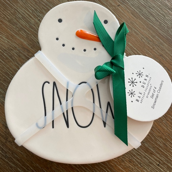 Rae Dunn Other - Rae Dunn Snowman Coasters NWT